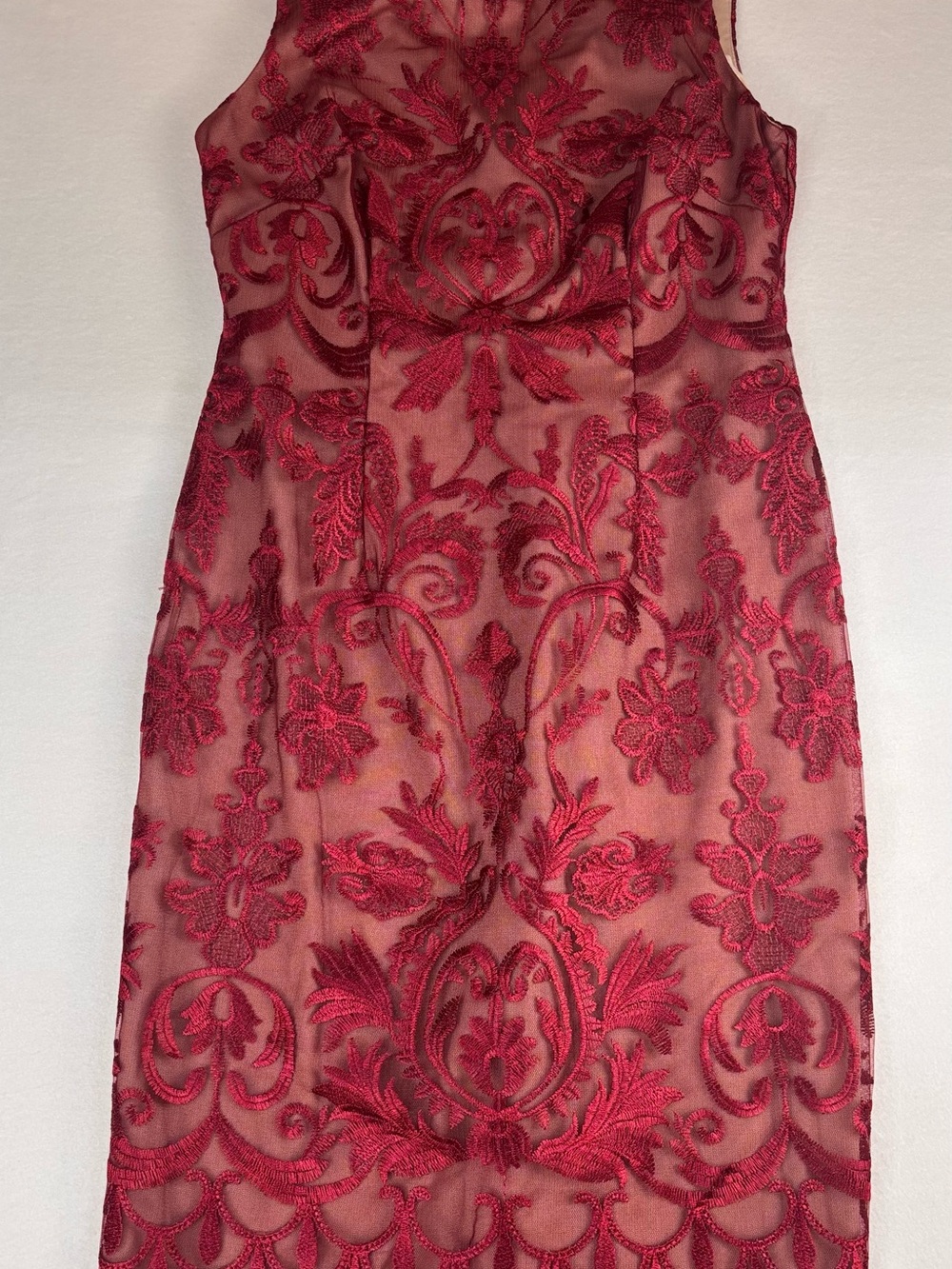 Calvin Klein Red Lace Midi Dress